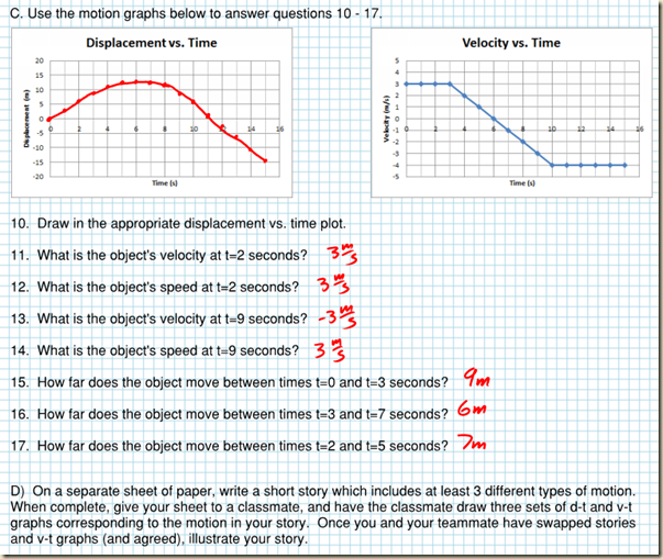 1D Motion Graphing Solutions Regents Physics